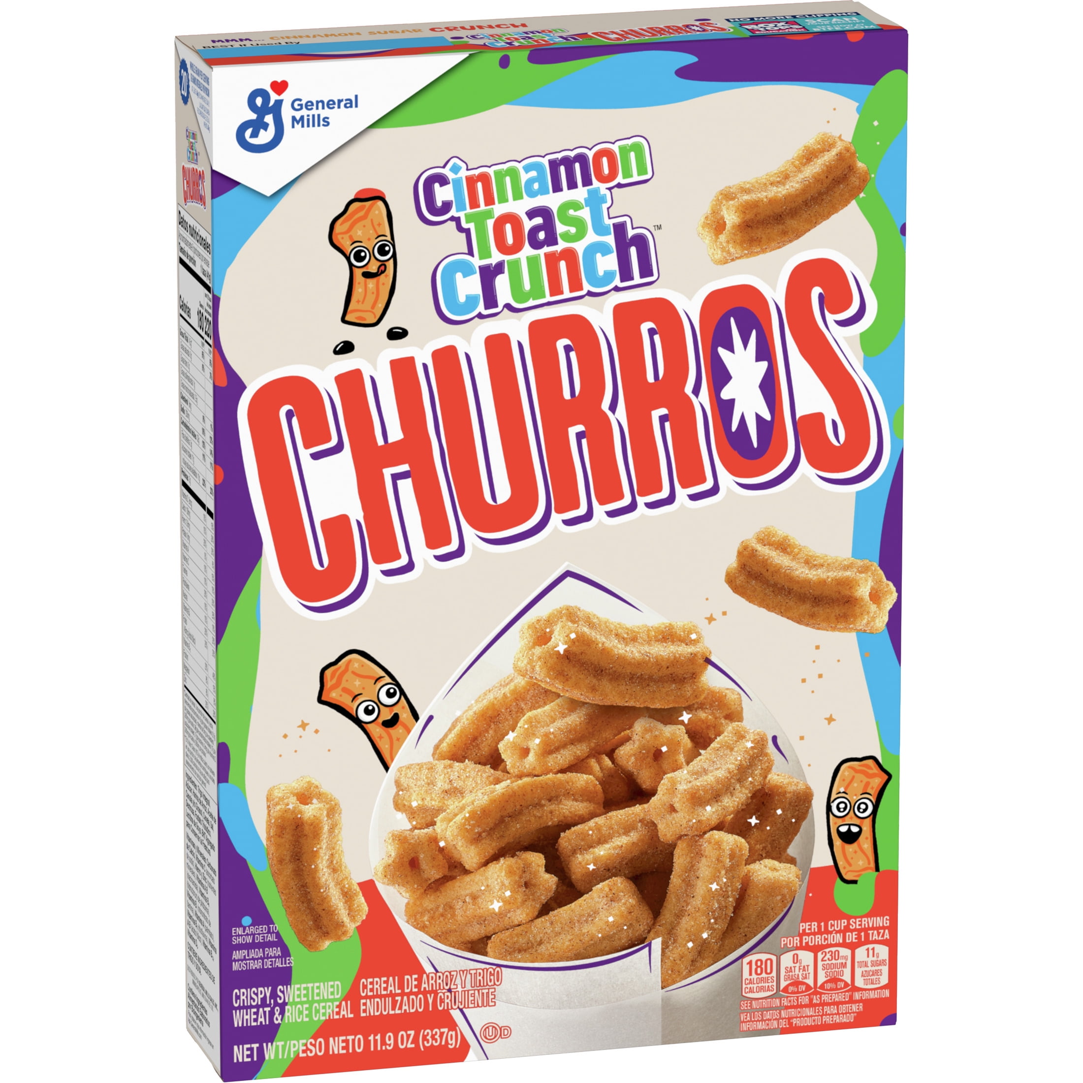Cinnamon Toast Crunch Churros, Breakfast Cereal, Cinnamon Sugar, 11.9 oz