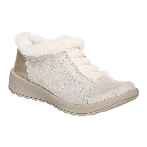 bzees golden fur trim washable slip on sneakers