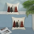 thumbnail image 3 of Christmas Pillow Covers 18x18 Set of 2 Christmas Decorative Linen Red Pillowcase Buffalo Colorful Xmas Trees Throw Pillows Winter Farmhouse Holiday Decor Outdoor Cushion Covers for Couch Home, 3 of 6