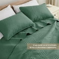 thumbnail image 3 of Exclusivo Mezcla Ultrasonic California King Size Quilt Set Green, 3 Pieces Lightweight Bedspread Leaf Pattern Bed Cover Soft Microfiber Coverlet Bedding Set for All Seasons, 3 of 6