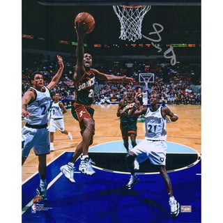 Shawn Kemp Seattle SuperSonics Unsigned NBA-All-Star 1990 Slam Dunk Contest Sideways Dunk Photograph