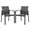 Black, variant on Safavieh Dexter Aluminum Outdoor Dining Arm Chair - Set of 2, Black