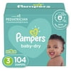 Procter & Gamble 85223100 White Pampers Baby-Dry Diaper - Pack of 112