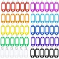 thumbnail image 1 of 60 Pcs Key Tags with Labels, Tough Plastic Key Tags with Split Ring Label Window with Split Ring Assorted Colors for ID Tags, Pet Name Tags, Luggage Tags, 1 of 7