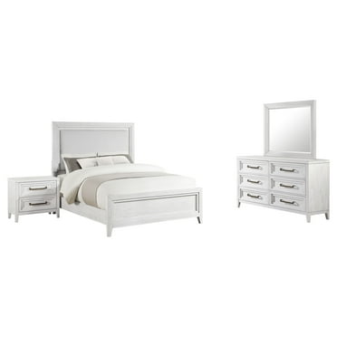 Coaster Marielle 4-piece Queen Wood Bedroom Set Distressed White