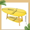 thumbnail image 4 of Storage Rack,Household Oval Top Table Living Room Coffee Table With Wooden Legs Two-story, 4 of 9
