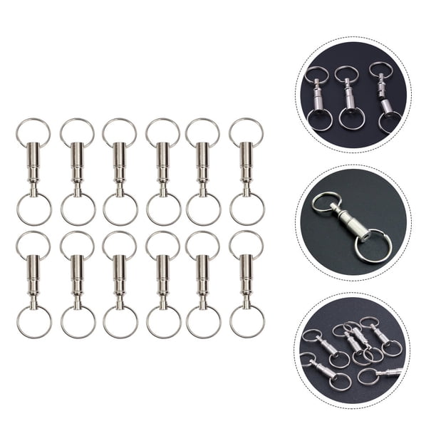 unbranded 12Ud Llaveros Desmontables De Metal Plateado Con Doble Anillo Para Almacenaje