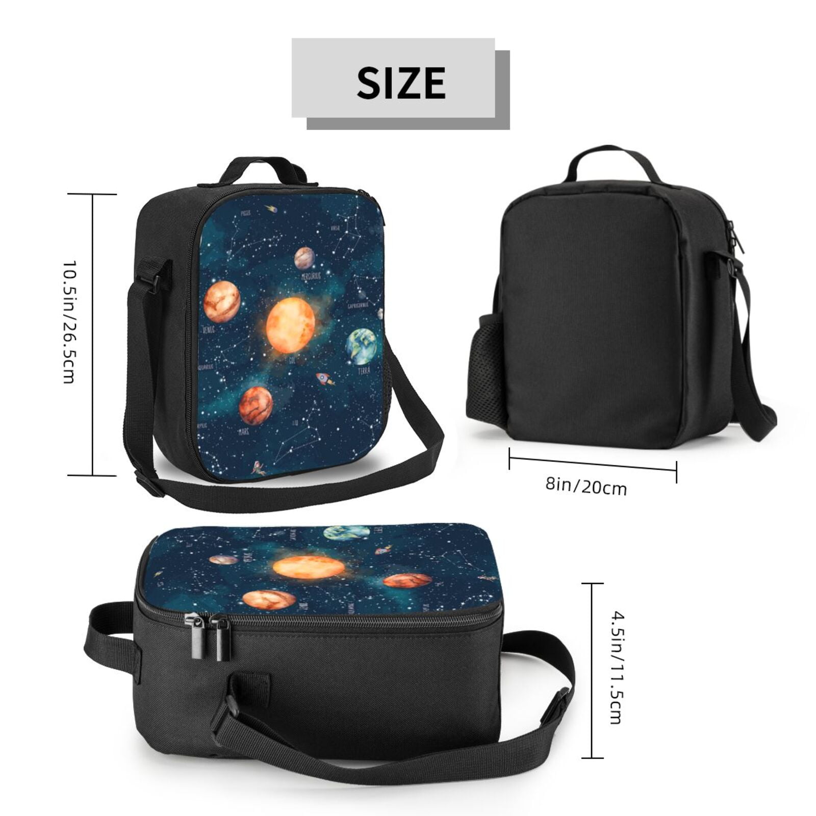 Ratiio Solar System And Planets Print Lunch Box - Reusable Lunch Bag Men Adult Women- Insulated LunchBox