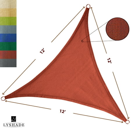 Terra Concrete - LyShade 12' x 12' x 12' Triangle Sun Shade Sail Canopy - UV Block for Patio and Outdoor