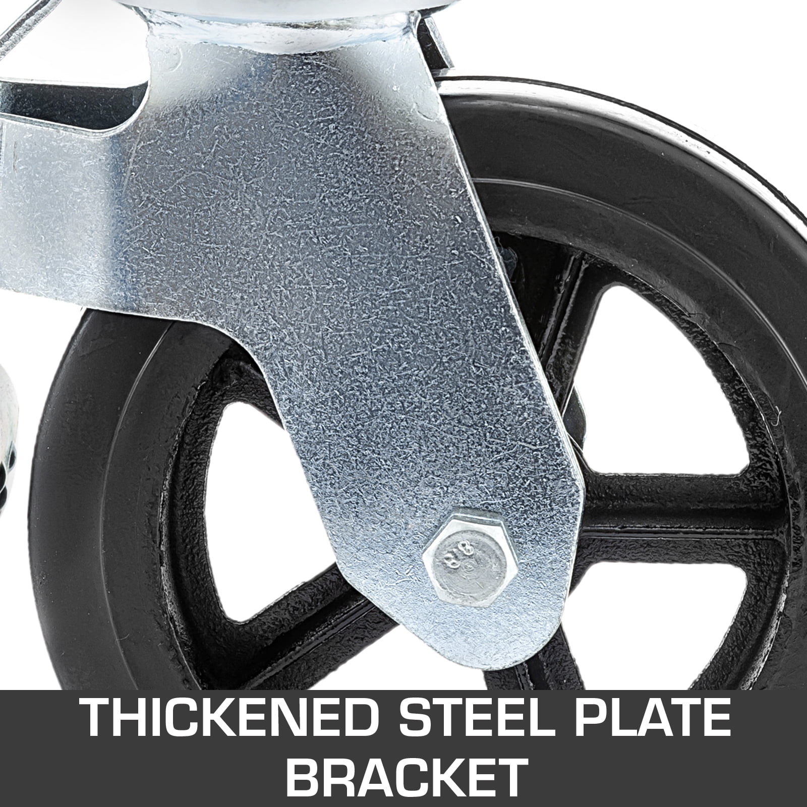 KFFKFF 4 Pack Scaffolding Caster Wheels 8 x 2 Inch with Dual Locking&nbsp;Rubber Swivel Caster 360 Degrees Heavy Duty Casters 1100LBS Capacity per Wheel