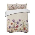 thumbnail image 2 of Purple Red Spring Floral Full Size Down Alternative Comforter,Lightweight Comforter Quilt Bedding Set with Pillow Shams Watercolor Botanical Summer Flowers Bed Comforter Duvet Insert 78"x90", 2 of 7
