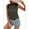 thumbnail image 2 of Women'S Lace Sleeveless Tops Pleated Summer Tank Tops 2025 Dressy Casual Sleeveless Shirts Blouse Green S, 2 of 9