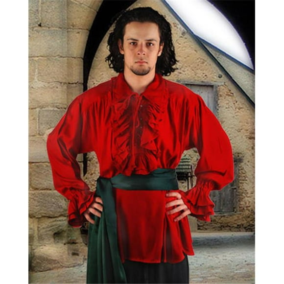 The Pirate Dressing C1006 Captain Charles Vane Shirt- Red - Extra Large