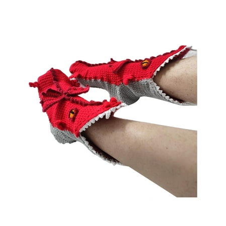 

Licupiee Funny Alligator Socks Knit Animal Crocodile Socks Whimsical Alligator Knitting Cuff Winter Warm Socks