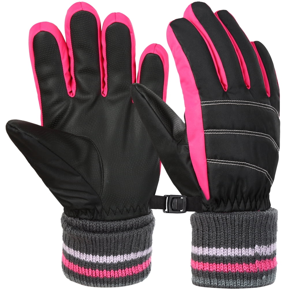 Waterproof Snowboard Winter Warm Gloves Thermal Fleece Snow Gloves for Boys Girls TRIWONDER Ski Gloves for Kids 