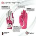 Zero Friction Ladies Golf Glove, Right Hand, One Size, Pink