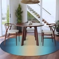 thumbnail image 3 of Round Rug 5Ft Washable Non-Slip, Blue Teal Ombre Circle Area Rugs for Living Room Bedroom, Modern Yellow Gradient Farmhouse Art Indoor Floor Mats Carpet Runner for Home Decor Aesthetic, 3 of 8