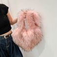 thumbnail image 2 of Bolso De Hombro Mujer YK2 Bolso De Felpa Esponjoso De Invierno Bolso De Mano Con Corazón Rosa, 2 of 7