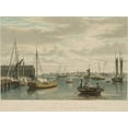 thumbnail image 2 of Bennett, W J 32x25 Gold Ornate Wood Framed with Double Matting Museum Art Print Titled - Boston from the ship house, 2 of 4