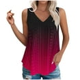thumbnail image 2 of tarylea Womens Tank Top Sleeveless Eyelet V Neck Curved Hem Gradient Color Blouse Tops Casual Summer Loose Dressy Tops, 2 of 7