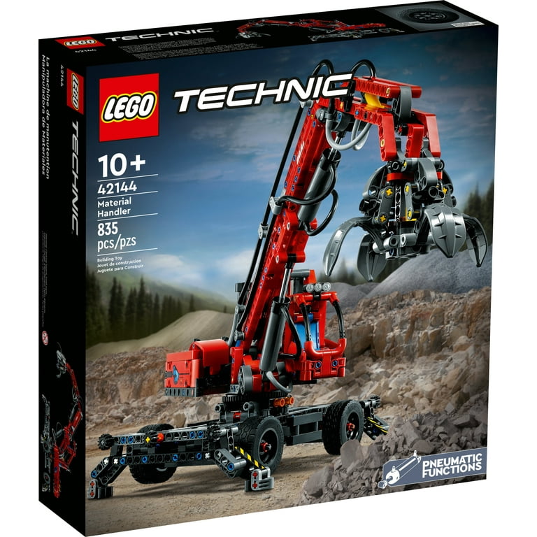 Atticus snack gået i stykker LEGO Technic Material Handler 42144, Mechanical Model Crane Toy, with  Manual and Pneumatic Functions, Construction Truck Building Set,  Educational Toys - Walmart.com