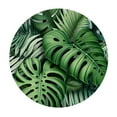 thumbnail image 2 of Nawypu Tablecloths Green Tropical Leaves Black and White Geometric Round Table Cover White, 2 of 7