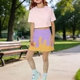 thumbnail image 2 of CPNG Girls Skorts Loose Athletic Skirts with Shorts Little Girl Casual Icecream Print High Waisted Stretchy Sporty Skorts, 2 of 7
