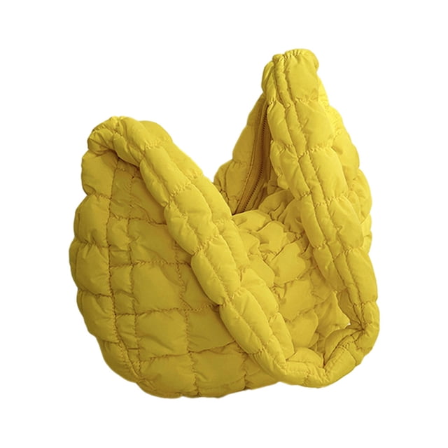 Sonducket Bolso cruzado artesanal exquisito para mujer, poliéster resistente al desgarro con bandolera de costura fina, para mujer Bolsas de mensajero y de hombro amarillo