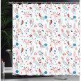 thumbnail image 3 of Ambesonne Nature Shower Curtain, Springy Birds Twigs Layout, 69"Wx70"L, White Multicolor, 3 of 4