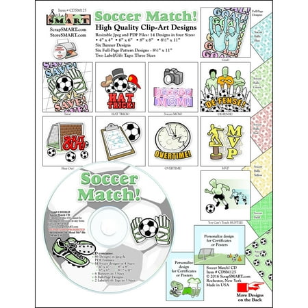 Scrapsmart Soccer Match Clip Art Cd Rom Colorful Illustrations