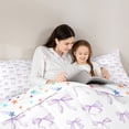 thumbnail image 4 of Erosebridal Cute Bows Bowtie Full Size Comforter Sets For Kids,Cartoon Bowknot Print Bedding Sets,Purple White, Reversible 3pcs, 4 of 7