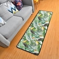 thumbnail image 3 of SKYSONIC 2X6 Feet Toucan Tropical Palm Runner Rug with Rubber Backing, Green Leaves Non Slip Entryway Rug Runner Washable Soft Area Rug Carpet for Hallway Bedroom Kitchen Decor, 3 of 6