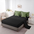 thumbnail image 5 of Feelyou Olive Green Dinosaur Footprint Bedding Comforter Set for Boys Girls, Prehistoric Wildlife Queen Bedding Sets, Green, Black Reversible, 7pcs, 5 of 7