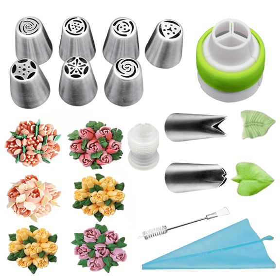 Russian Icing Piping Tips Set Cake Decorating Supplies Kit Flower Frosting Tips Set