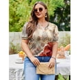 thumbnail image 5 of Zeagoo Plus Size Tops for Women Summer Puff Short Sleeve Tunic Pleated V Neck Shirts Casual Floral Solid Blouse, 5 of 5