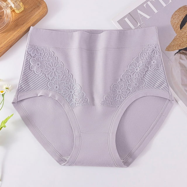 Extra Savings,Women's High-Waist Hip Wrap Briefs, Solid Color, Seamless Underwear, Comfortable, Traceless, Triangular Design, For Daily Wear, Supportive, Breathable Material|Cotton,Gray