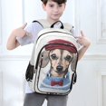 thumbnail image 6 of FORMRS School Backpack 17" Student Travel Bag with Laptop Compartment, Gray Cute Dog Artist, 6 of 7