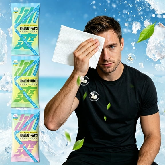 UNLLLL Cooling Wet Wipes, Disposable Cold Sense Towel, Non Woven Fabric with Mild Cooling Ingredients, Lowers Body Temperature, for Hot Weather Workout Spa Sport (Pink)