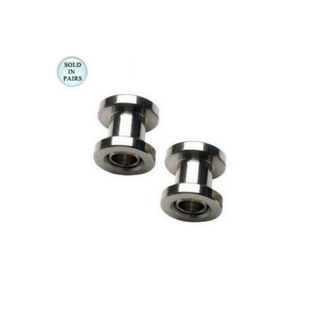 - Ear Gauges Screw To Fit Ear Plugs 316L Surgical Steel 10g-00g Pack Of 2pc