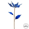 thumbnail image 3 of Vickerman 32" Blue Glitter poinsettia Artificial Christmas Spray. Includes 2 sprays per pack., 3 of 3