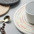 thumbnail image 3 of Hariumiu Cotton Table Mat Soft Cotton Woven Set Heat Insulation Anti-scald Water-absorbent Noise-reducing Table Mat Cup for Elegant Table Decor, 3 of 8