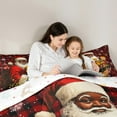 thumbnail image 5 of Homewish Teens Santa Claus 3 Pieces Queen Comforter Set,Happy Xmas Christmas Ultra Soft Bedding Sets,Winter Snowflake Bedding Comforter Set,Geometric Bedroom Decor,Reversible, 5 of 8