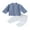 Blue, variant on Wassery Toddler Boys Fall Outfits Cotton Hemp Long Sleeve Buttons Shirts Tops and Elastic Waist Long Pants 6M 12M 18M 24M 3T 4T Infant Baby 2Pcs Casual Clothes Set