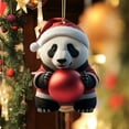 thumbnail image 6 of Christmas Cute Cartoon Panda Pattern Print Hanging Home Tree Pendant Christmas Tree Pendant Window Sill Car Pendant Backpack Pendant Christmas Home Decor 3.15 Inch, 6 of 7