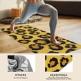 thumbnail image 4 of Yellow and Black Of Leopard Print Hot Yoga Mat Towel Non Slip for Hot Yoga - Quick-Drying Yoga Mat Cover with 4 Corner Pockets with Travel Bag - Hot Yoga Towel Non Slip 70"x26", 4 of 6