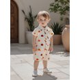 thumbnail image 5 of BemeyourBBs Boys Halloween Outfits Pumpkin Print Button T-Shirt and Elastic Shorts, 5 of 9