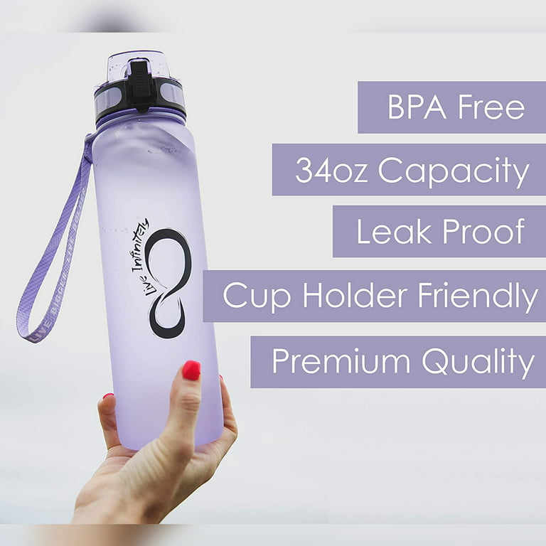 Live Infinitely Insulated Water Bottle with Time Marker BPA-Free 24 oz Reef
