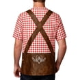 thumbnail image 5 of Telankuip Men's Bavarian Oktoberfest Shirt Summer Short Sleeve Crew Neck Plaid Printing and Funny 3D Graphic Tees Casual Loose Comfortable Breathable Festival T-Shirts 1-Red XL, 5 of 5