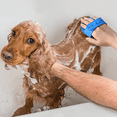 thumbnail image 3 of 4 cepillos de aseo para perros, champú para mascotas, cepillo de baño, masaje relajante, peine de goma con mango de anillo ajustable para perros y gatos de pelo largo y corto, 3 of 5