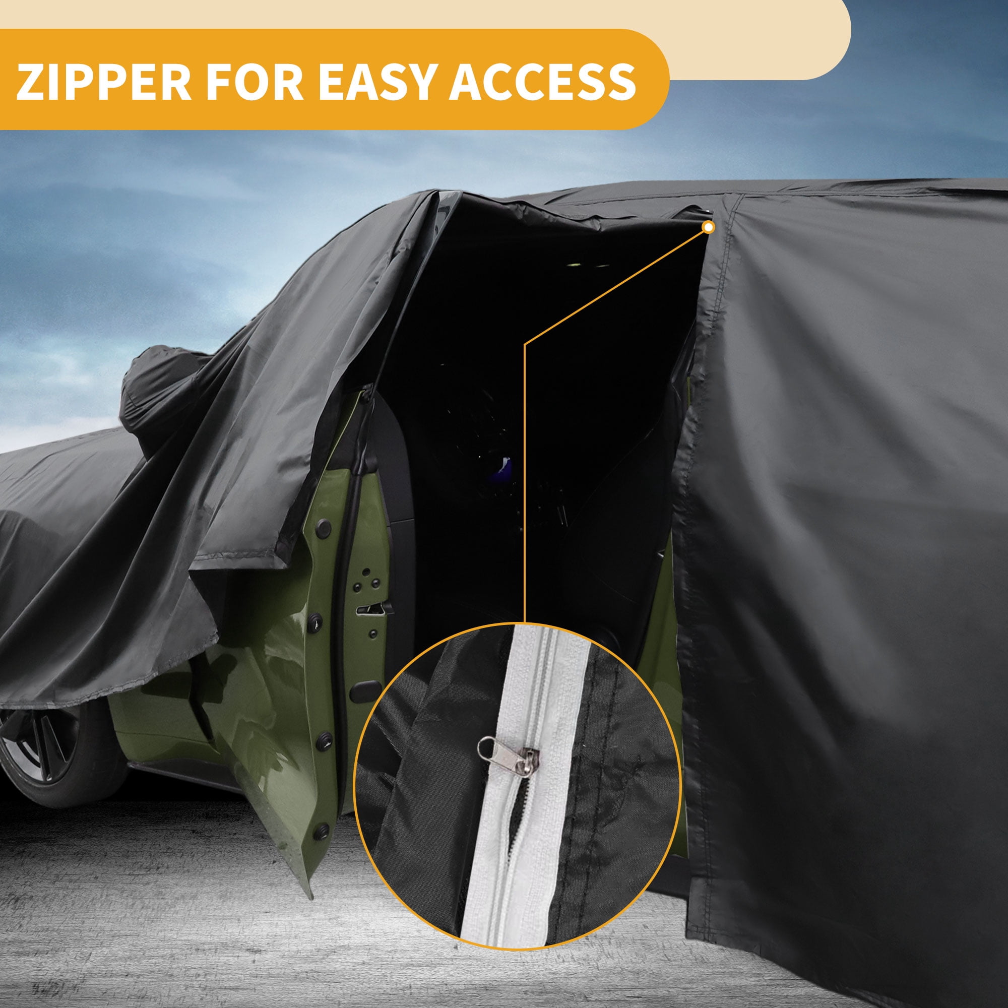 Unique Bargains Durable Waterproof Car Cover Black ["for Jeep Wrangler 4DR"]